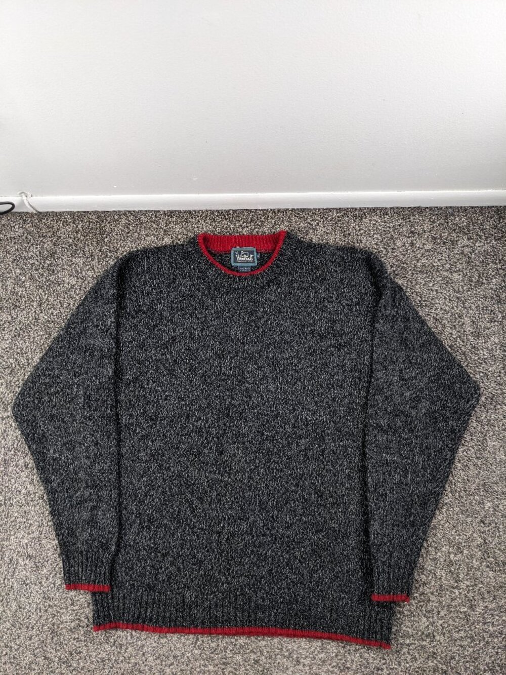 Vintage Woolrich Sweater Wool Handframed Hong Kong Crewneck Pullover Mens XL